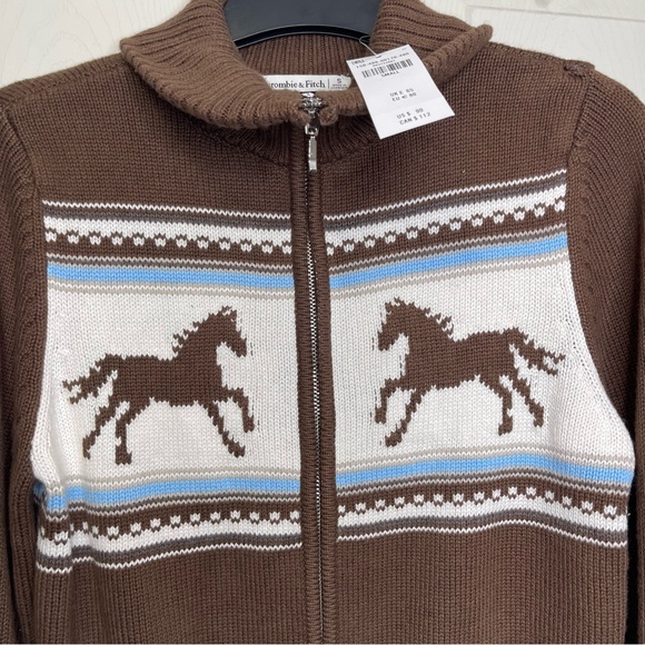 Abercrombie & Fitch Double Zipper Western Cardigan NWT Sz Small - Picture 3 of 8